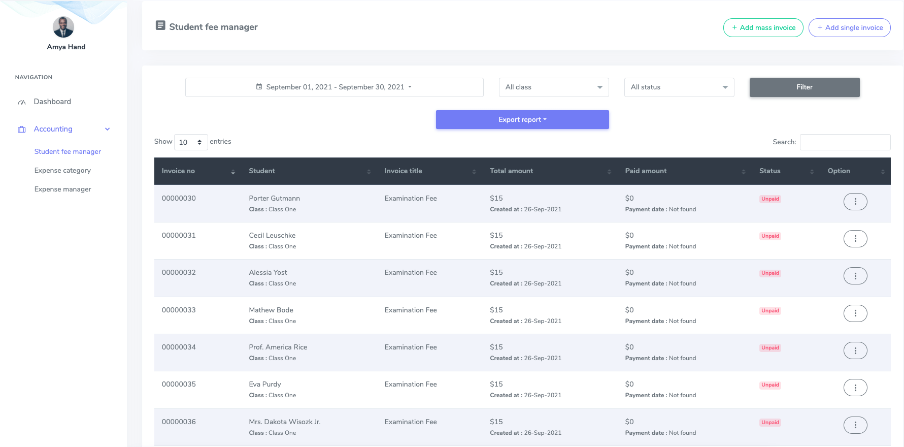 Accountant Student Fee Manager Accountant Student Fee Manager
