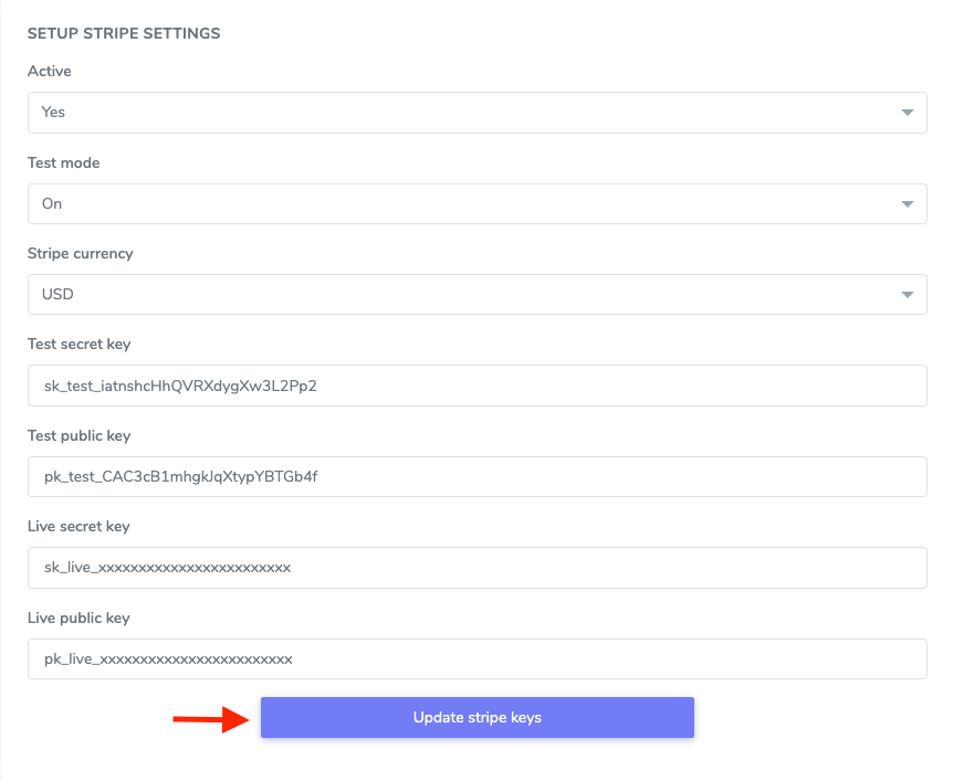 Atualizando Stripe Keys Academy