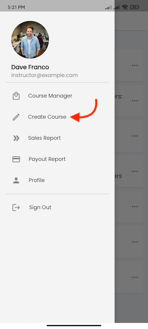 Course Creating Academy Instructors Mobile App