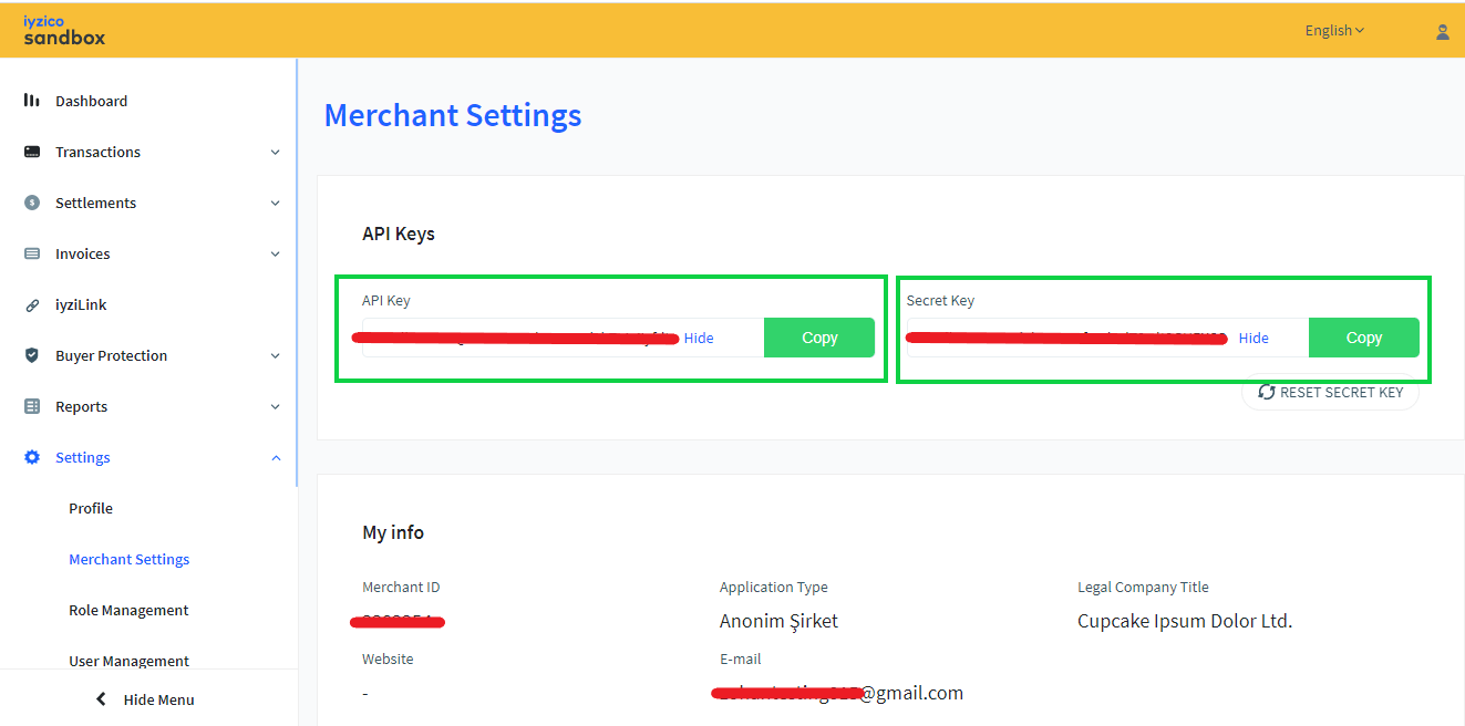 Academy Generating Iyzico Keys