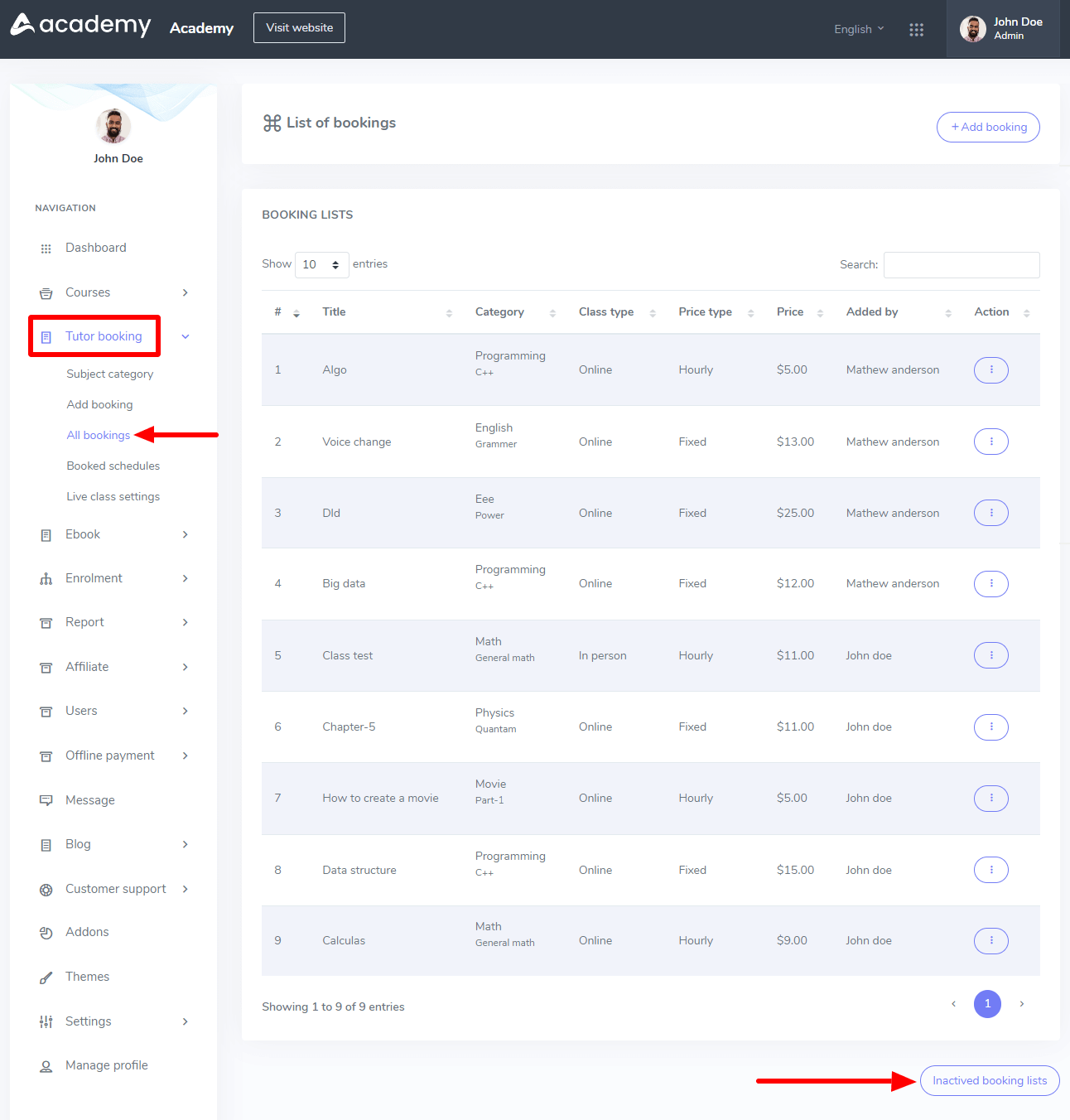 Academy Tutorbooking 38