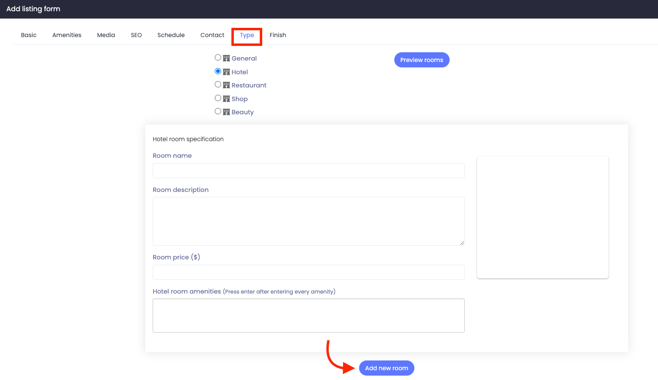 Atlas Customer Type Form