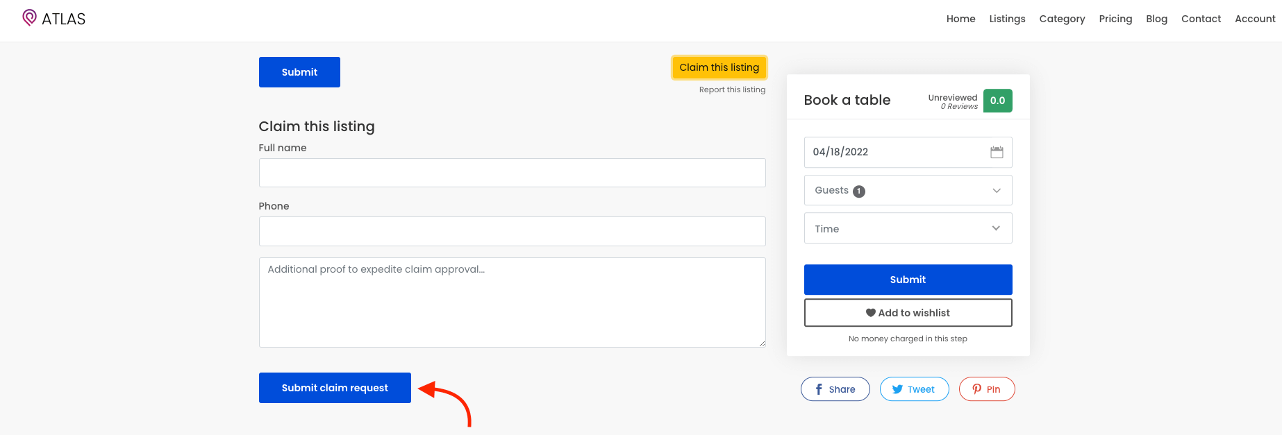 Atlas Listing Claiming 2