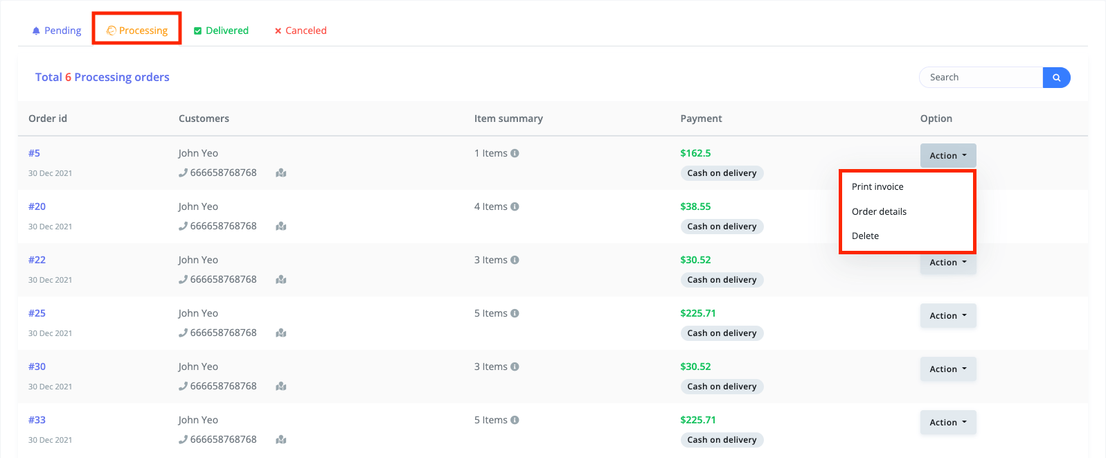 Processing Order Checkout