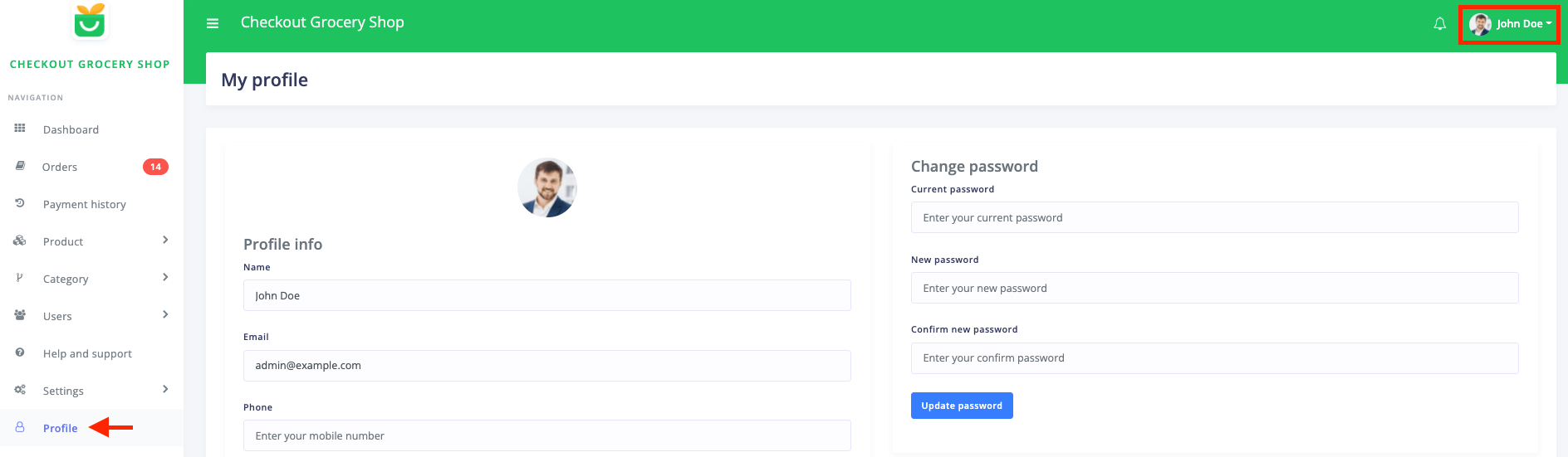 Navigating Admin Profile Checkout