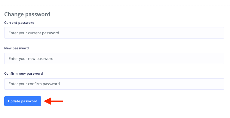 Updating Password Checkout