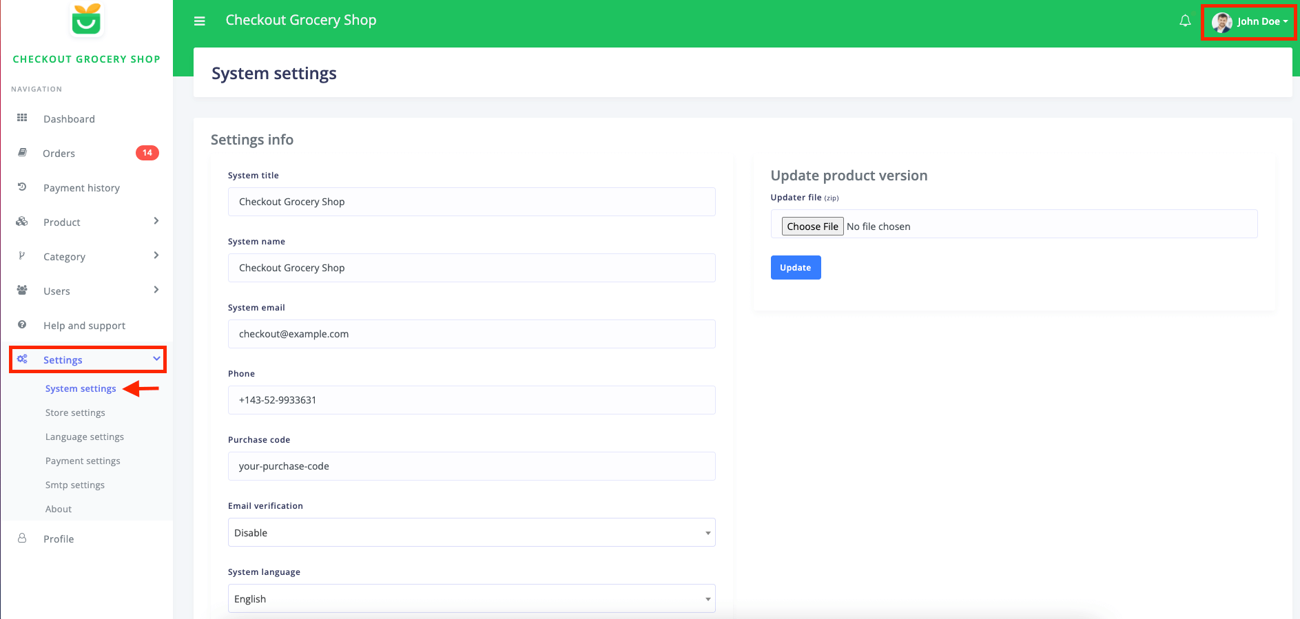 Navigation System Settings Checkout