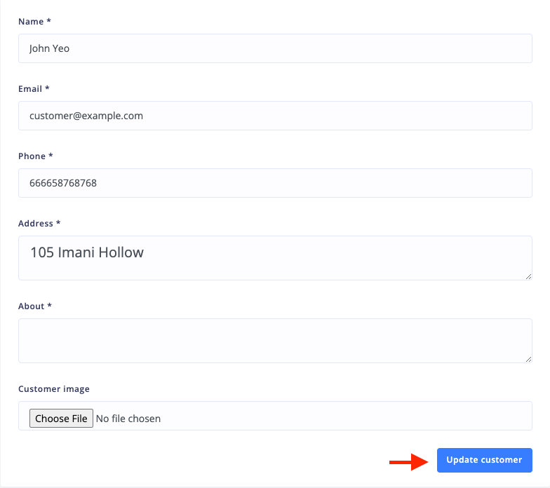 Updating Customer Account Manually Checkout