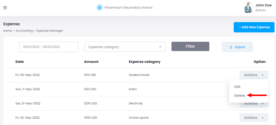 Ekattor 8 Deleting Expenses