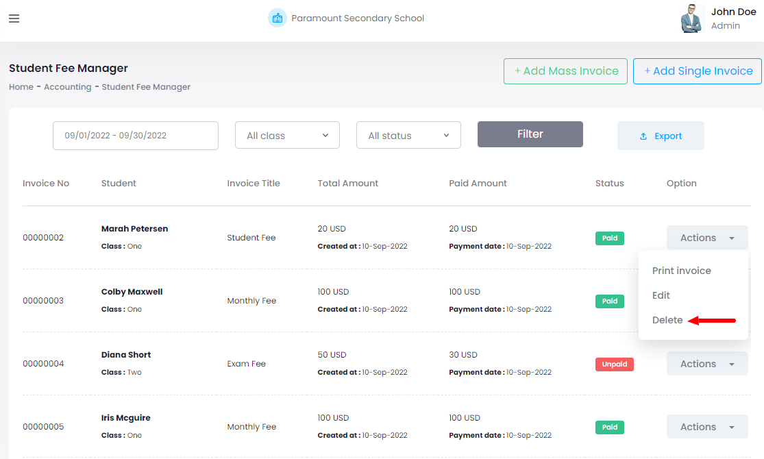 Ekattor 8 Deleting Invoice