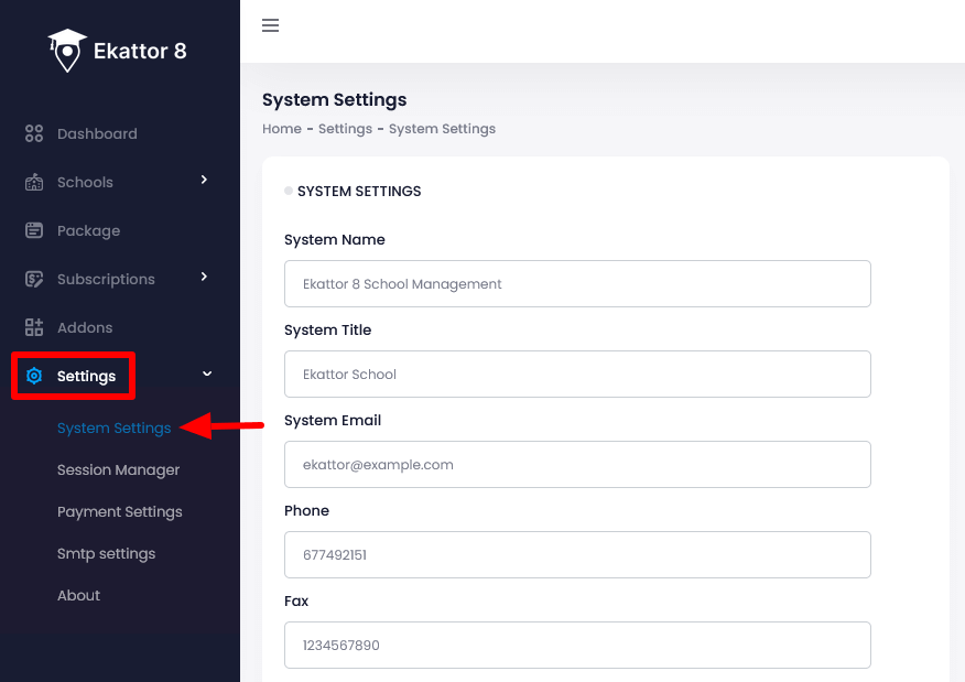 Ekattor 8 System Settings 1