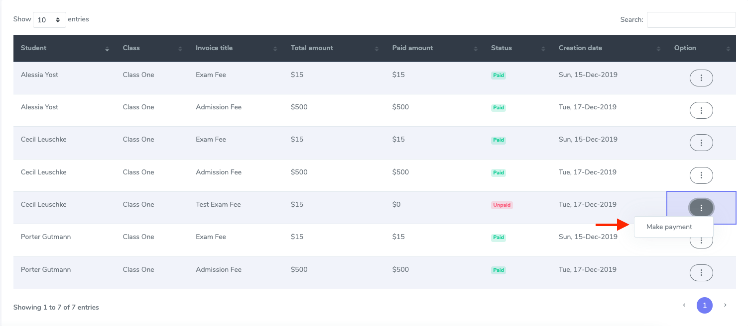 Paying Student Fee 2