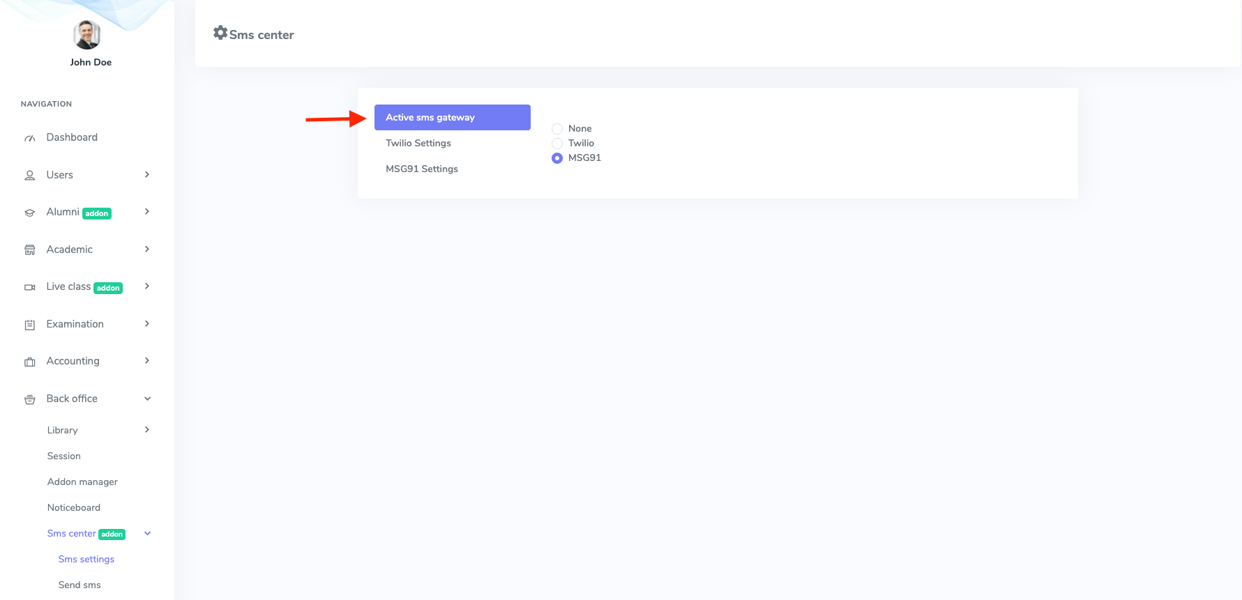 Activiting Sms Gateway