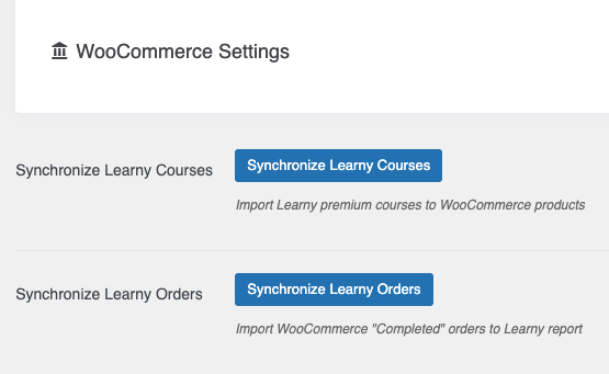 Woocommerce Settings Learny