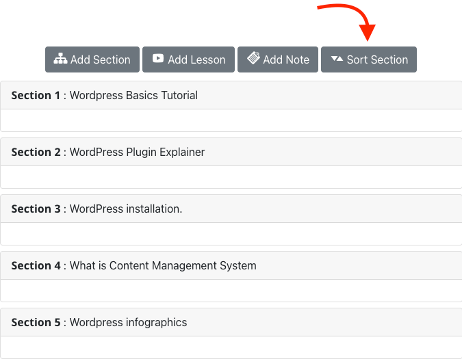 Learny Section Sorting