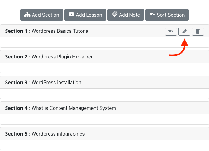 Learny Section Updating