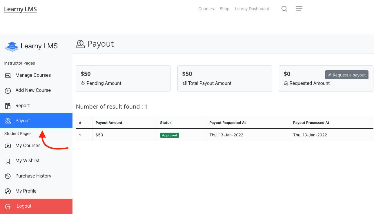 Navigating Instructor Payout