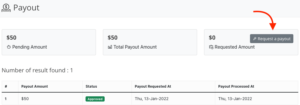 Requesting Payout Learny