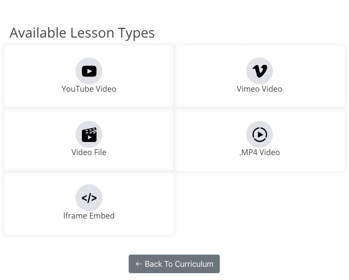 Selecting Lesson Type Learny