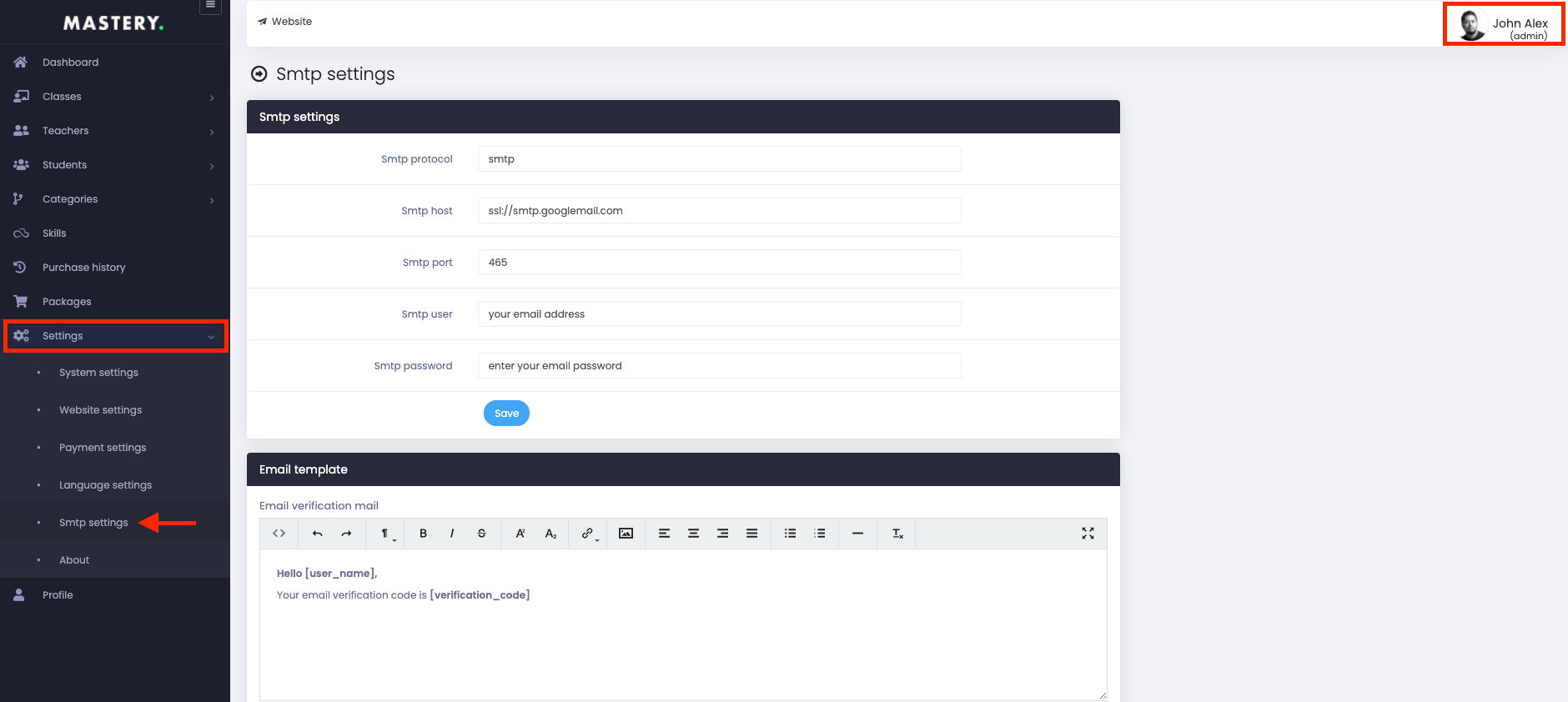 Introducing Mastery Smtp Settings