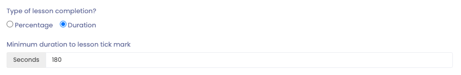 Type Of Lesson Completion By Duration