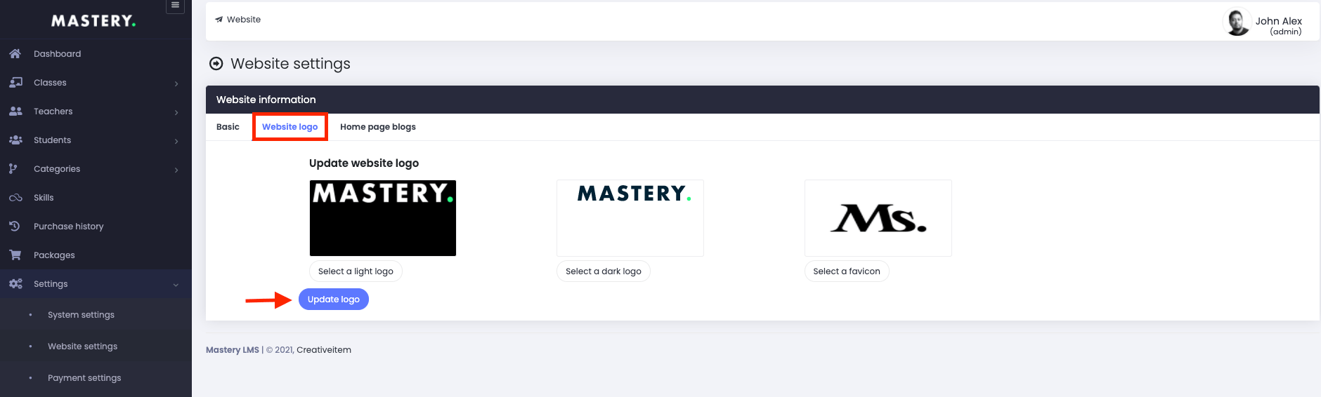 Updating Logo Mastery